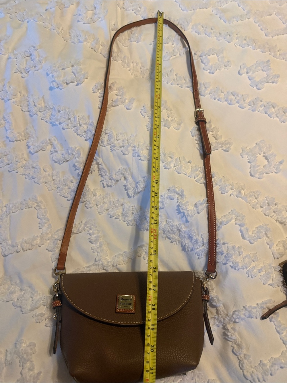 Dooney & Bourke Tan/Brown Pebbled Leather Crossbody with Credit Card Wallet - Picture 12 of 16